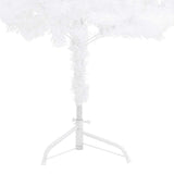 Corner Artificial Christmas Tree LEDs&Ball Set White 150 cm PVC - 45-Degree Angle
