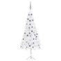 Corner Artificial Christmas Tree LEDs&Ball Set White 180 cm PVC