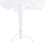 Corner Artificial Christmas Tree LEDs&Ball Set White 180 cm PVC
