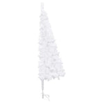 Corner Artificial Christmas Tree LEDs&Ball Set White 210 cm PVC