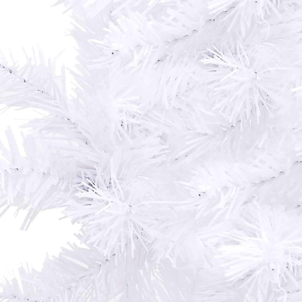 Corner Artificial Christmas Tree LEDs&Ball Set White 210 cm PVC