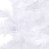 Corner Artificial Christmas Tree LEDs&Ball Set White 210 cm PVC - Rear View