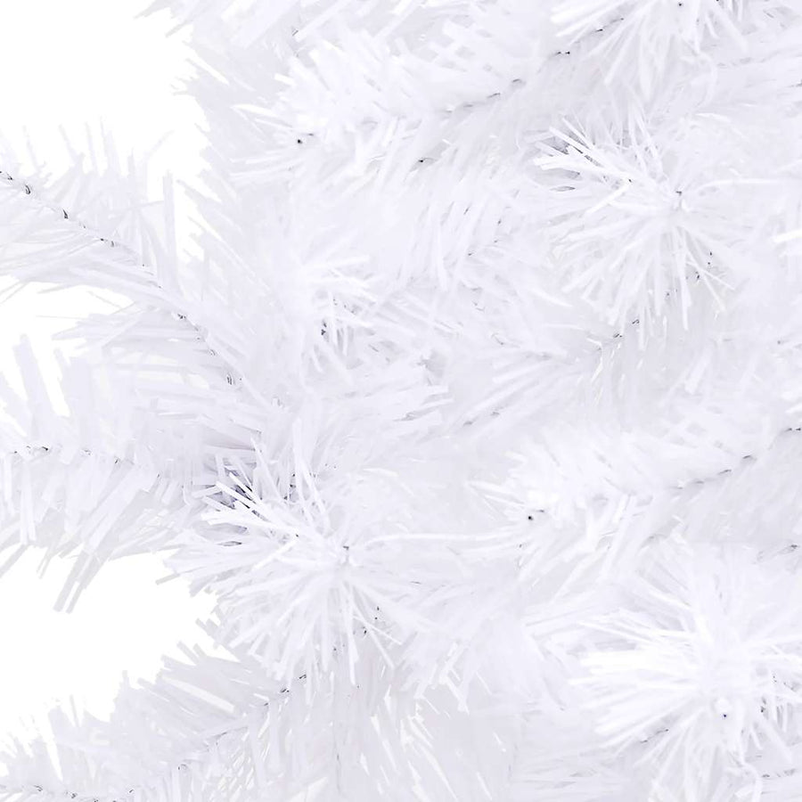 Corner Artificial Christmas Tree LEDs&Ball Set White 210 cm PVC