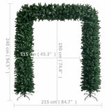 Christmas Tree Arch with LEDs Green 240 cm - Close-Up Angle