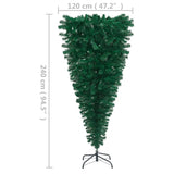 Upside-down Artificial Pre-lit Christmas Tree Green 240 cm - Rear View