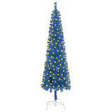Slim Pre-lit Christmas Tree Blue 150 cm