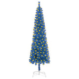 Slim Pre-lit Christmas Tree Blue 180 cm