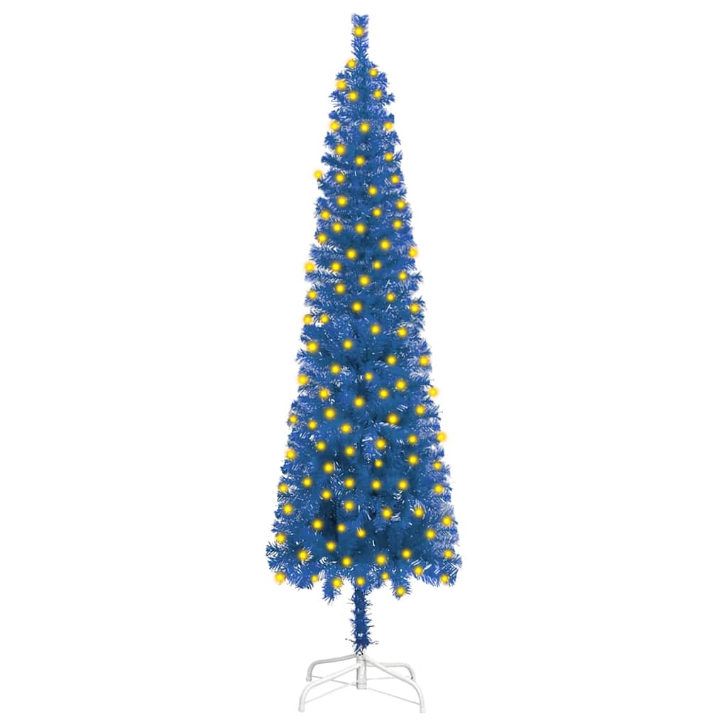 Slim Pre-lit Christmas Tree Blue 240 cm