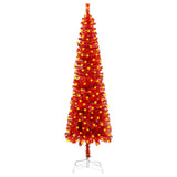Slim Pre-lit Christmas Tree Red 210 cm