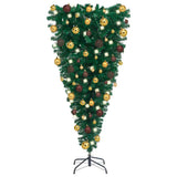 Upside-down Artificial Pre-lit Christmas Tree with Ball Set 120 cm