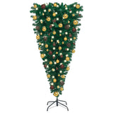 Upside-down Artificial Pre-lit Christmas Tree with Ball Set 150 cm
