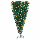 Upside-down Artificial Pre-lit Christmas Tree with Ball Set 180 cm
