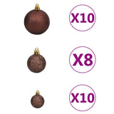 Upside-down Artificial Pre-lit Christmas Tree with Ball Set 240 cm - Close-Up Angle