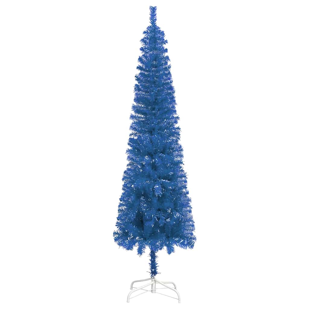 Slim Pre-lit Christmas Tree with Ball Set Blue 240 cm