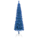 Slim Pre-lit Christmas Tree with Ball Set Blue 240 cm - Side View