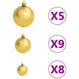 Slim Pre-lit Christmas Tree with Ball Set Red 180 cm - Low Angle