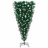 Upside-down Artificial Pre-lit Christmas Tree with Ball Set 120 cm