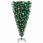 Upside-down Artificial Pre-lit Christmas Tree with Ball Set 150 cm