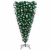 Upside-down Artificial Pre-lit Christmas Tree with Ball Set 180 cm
