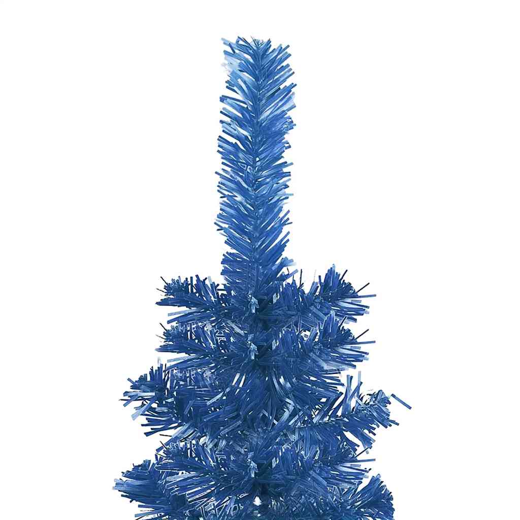 Slim Pre-lit Christmas Tree with Ball Set Blue 150 cm
