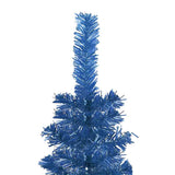 Slim Pre-lit Christmas Tree with Ball Set Blue 150 cm