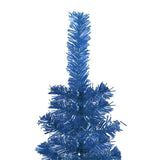 Slim Pre-lit Christmas Tree with Ball Set Blue 180 cm