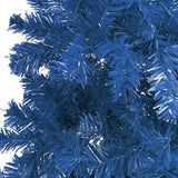 Slim Pre-lit Christmas Tree with Ball Set Blue 180 cm - Top-Down View