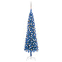 Slim Pre-lit Christmas Tree with Ball Set Blue 210 cm