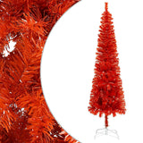 Slim Pre-lit Christmas Tree with Ball Set Red 120 cm