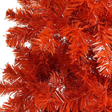 Slim Pre-lit Christmas Tree with Ball Set Red 120 cm - Top-Down View