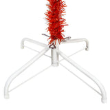 Slim Pre-lit Christmas Tree with Ball Set Red 120 cm - 45-Degree Angle