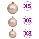 Slim Pre-lit Christmas Tree with Ball Set Red 120 cm
