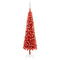 Slim Pre-lit Christmas Tree with Ball Set Red 240 cm