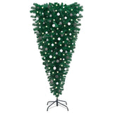Upside-down Artificial Pre-lit Christmas Tree with Ball Set 180 cm