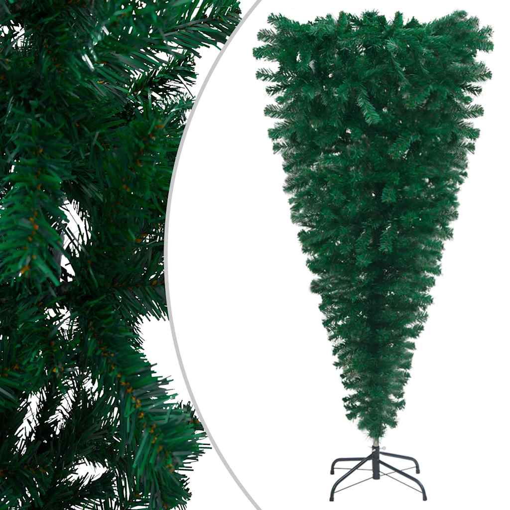 Upside-down Artificial Pre-lit Christmas Tree Ball Set 210 cm