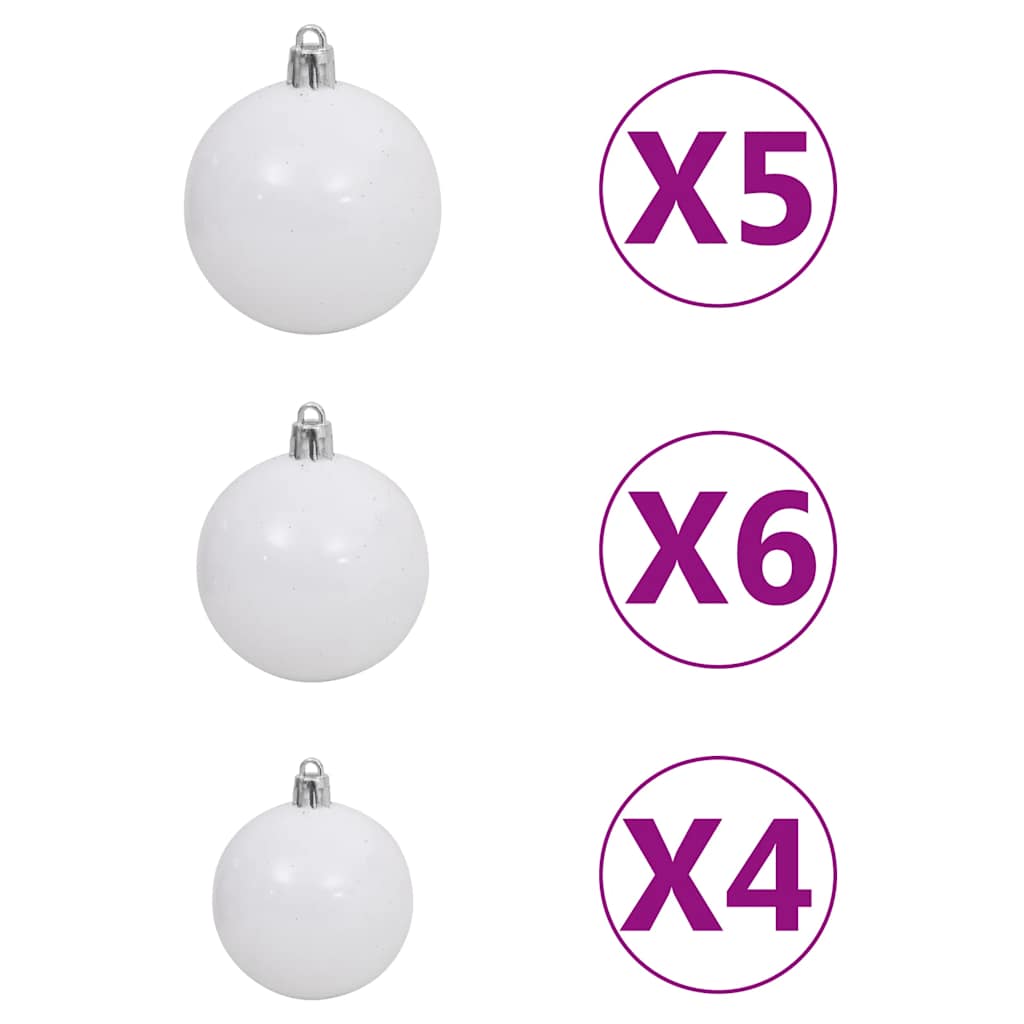 Slim Pre-lit Christmas Tree with Ball Set Blue 180 cm