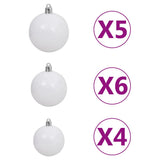 Slim Pre-lit Christmas Tree with Ball Set Blue 180 cm - Low Angle