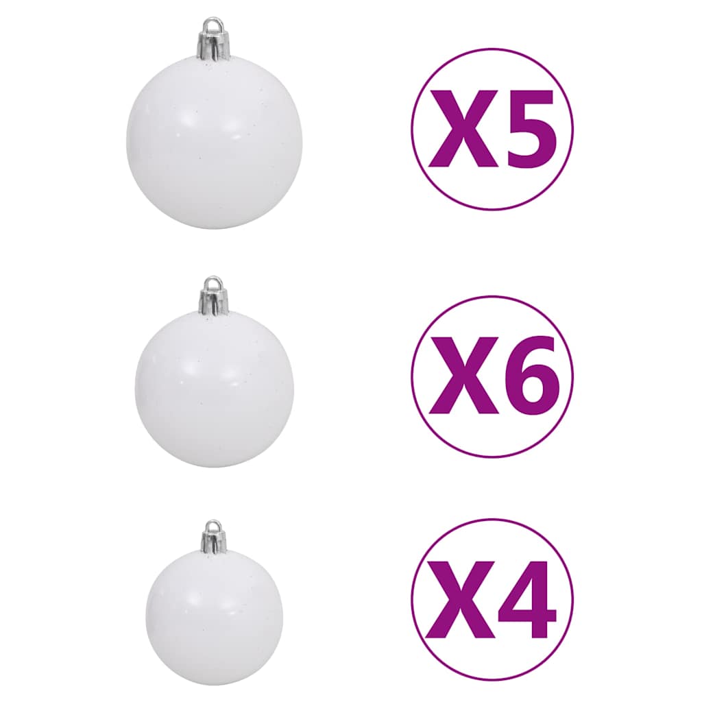 Slim Pre-lit Christmas Tree with Ball Set Blue 210 cm