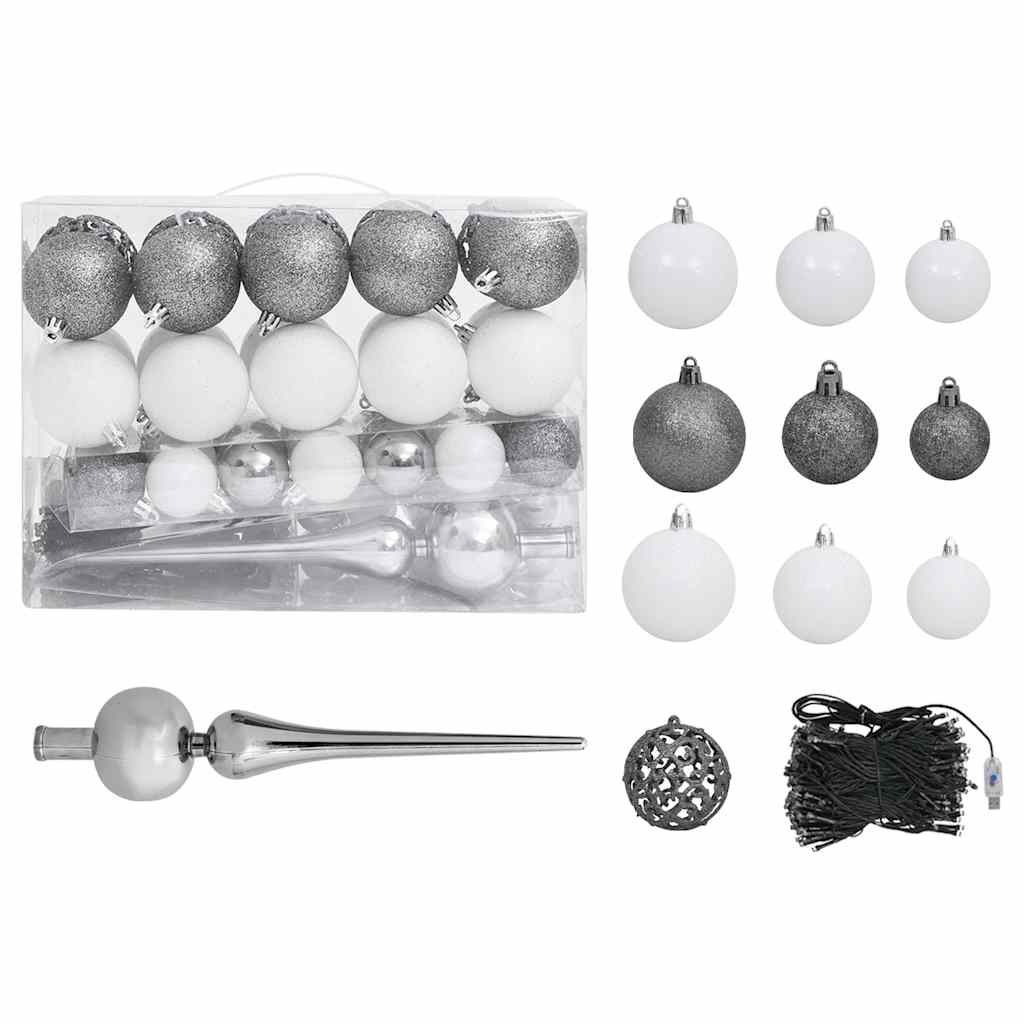Slim Pre-lit Christmas Tree with Ball Set Blue 240 cm