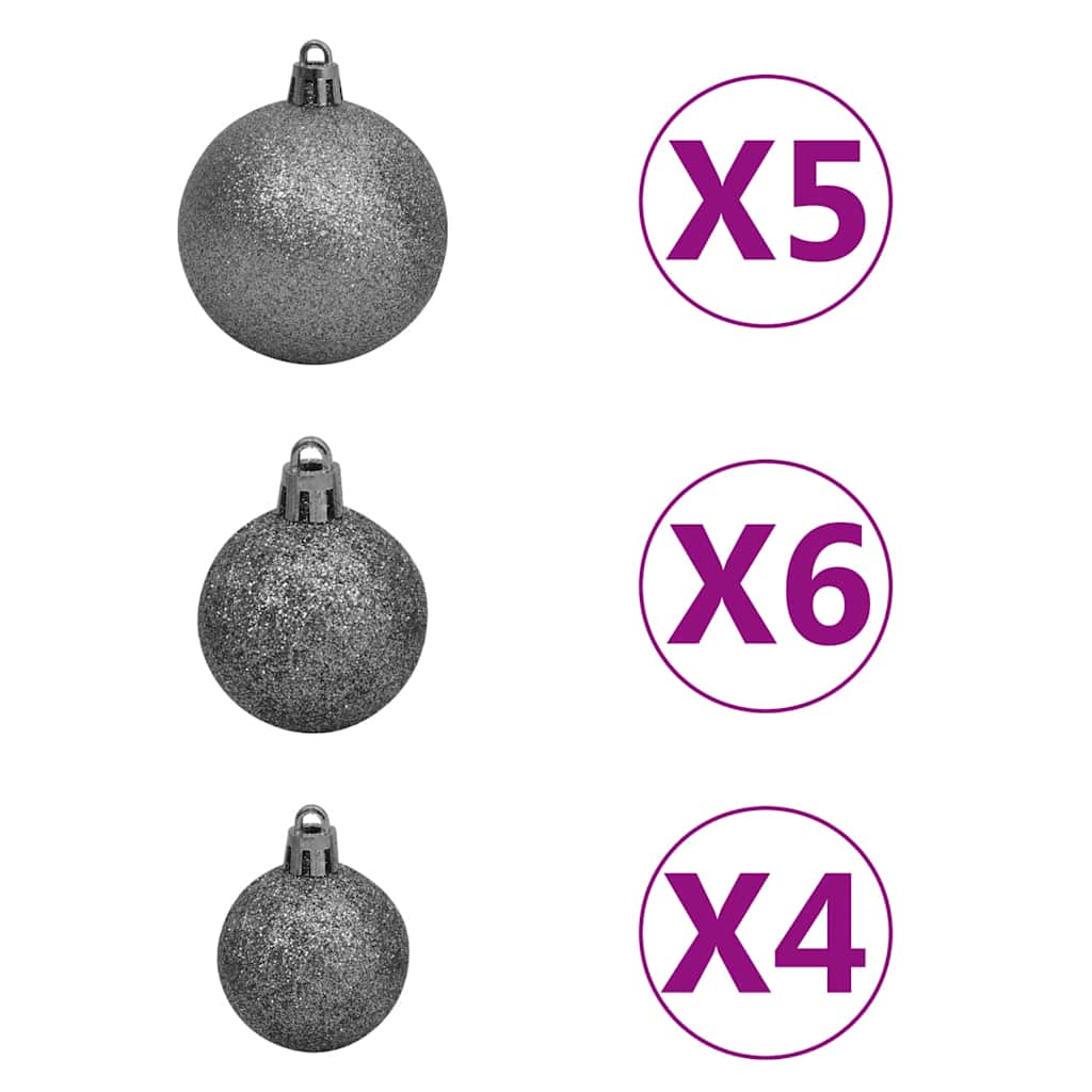 Slim Pre-lit Christmas Tree with Ball Set Blue 240 cm