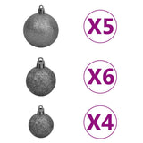 Slim Pre-lit Christmas Tree with Ball Set Blue 240 cm