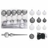 Slim Pre-lit Christmas Tree with Ball Set Red 120 cm - Rear View