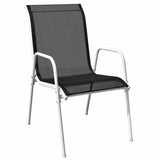 9 Piece Outdoor Dining Set Steel Black