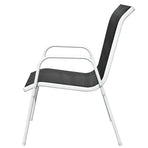 9 Piece Outdoor Dining Set Steel Black