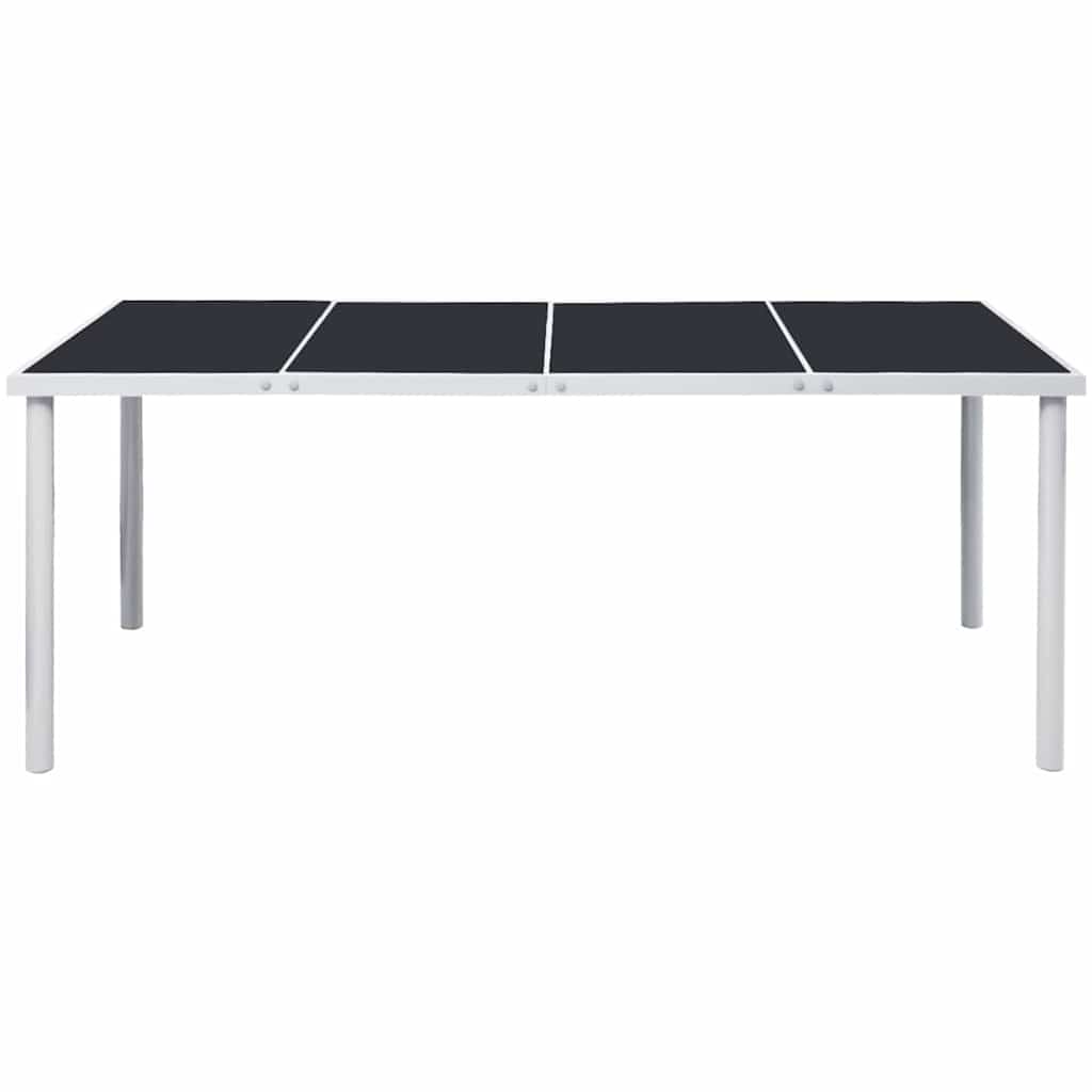 9 Piece Outdoor Dining Set Steel Black
