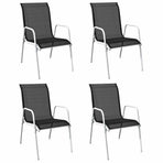 5 Piece Outdoor Dining Set Steel Black