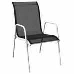5 Piece Outdoor Dining Set Steel Black