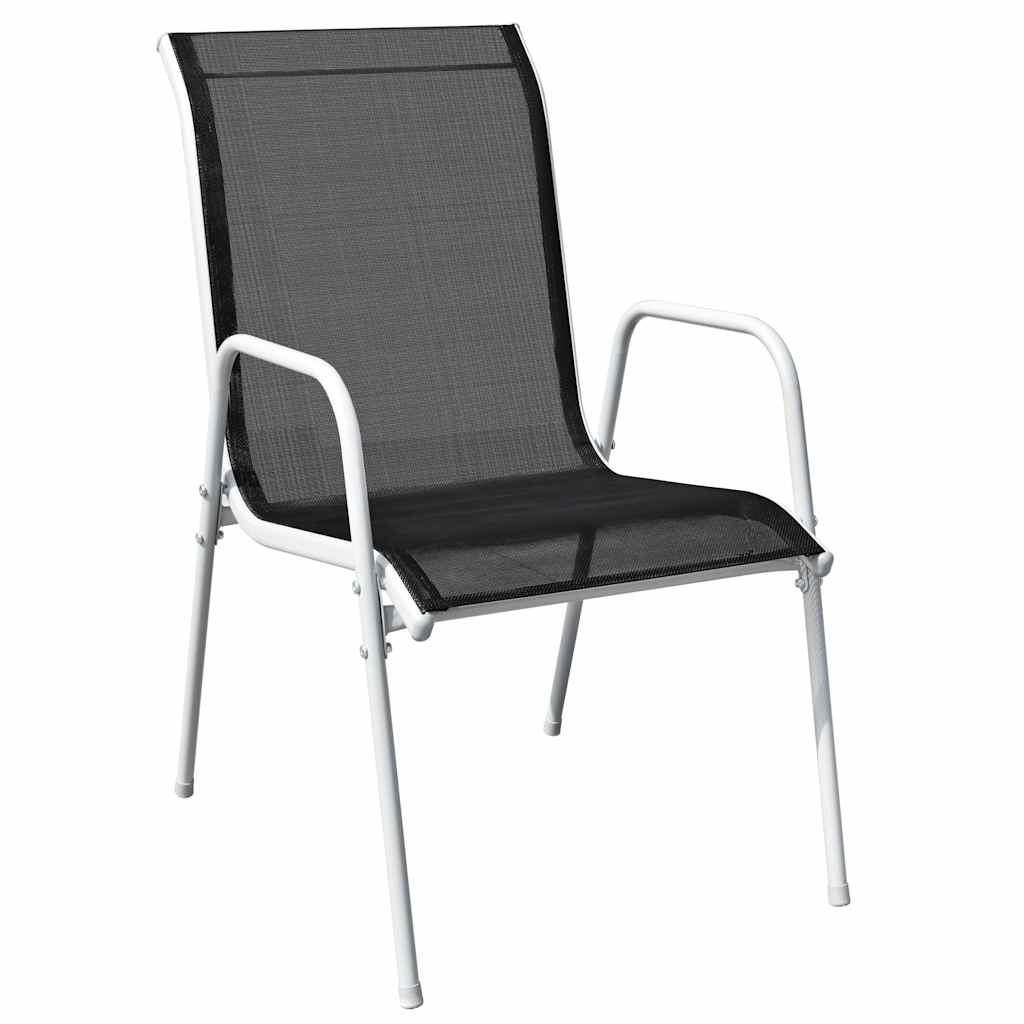 11 Piece Outdoor Dining Set Steel Black