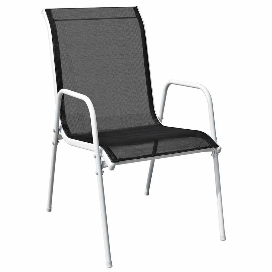 11 Piece Outdoor Dining Set Steel Black