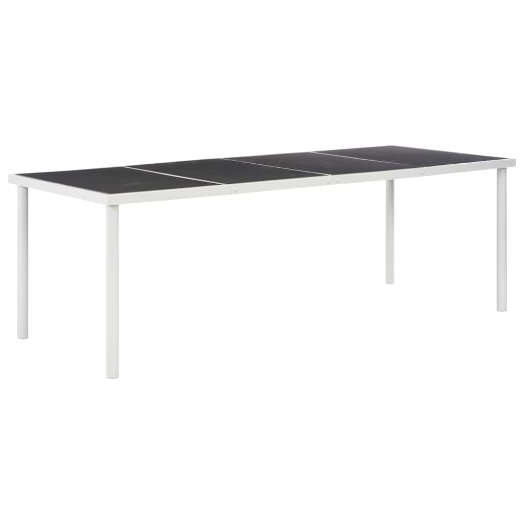 11 Piece Outdoor Dining Set Steel Black